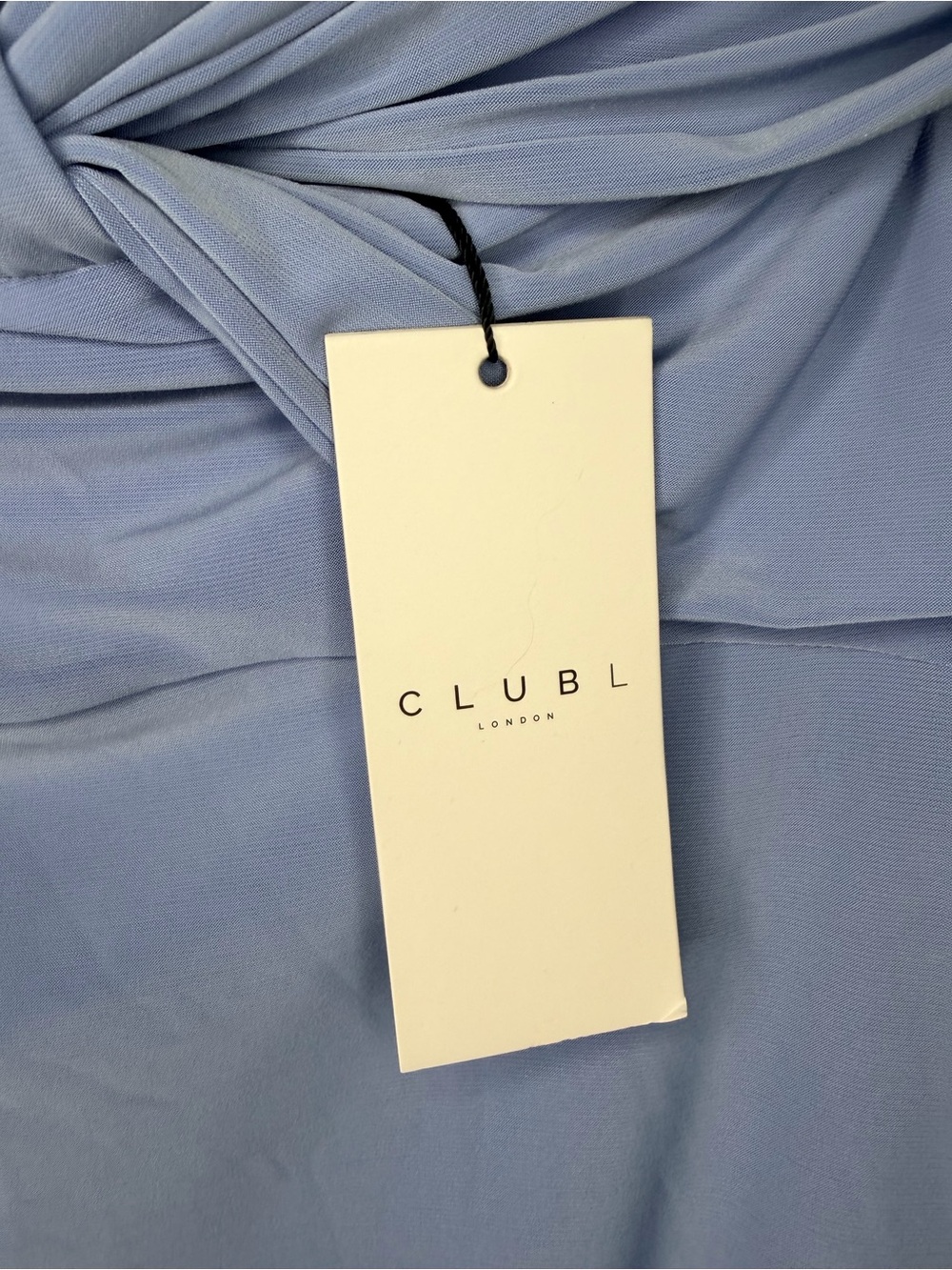 NWT Club L London One-Shoulder Twist Maternity Dress Cornflower Blue | Size 6 - Picture 9 of 10